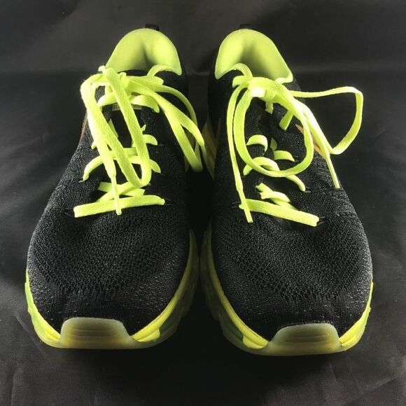 Mint Condition NIKE Flyknit MAX Nike iD Mens 8 Womens 9.5 Black Gold Volt Yellow - Picture 5 of 8
